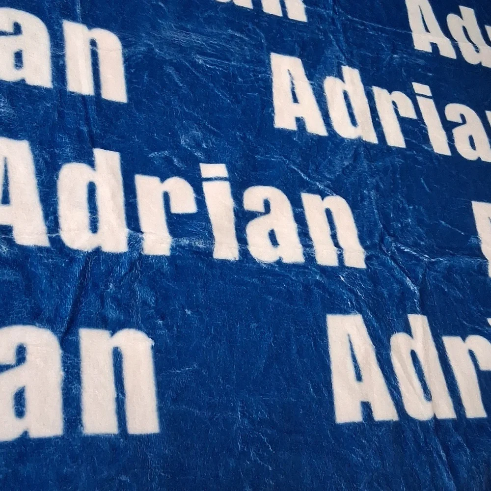 New Blue and White Personalized Blanket 